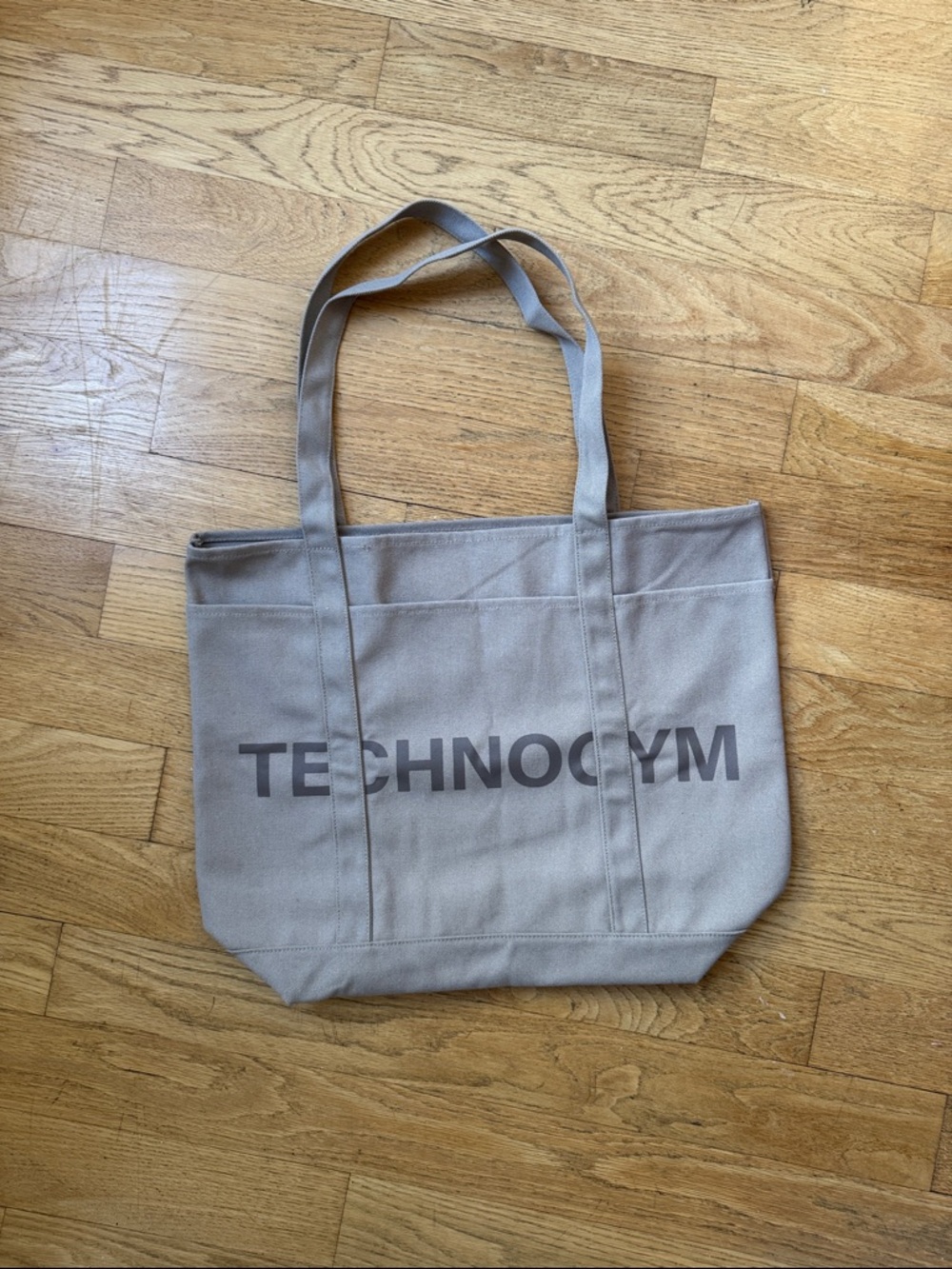 Technogym tan canvas tote NWOT